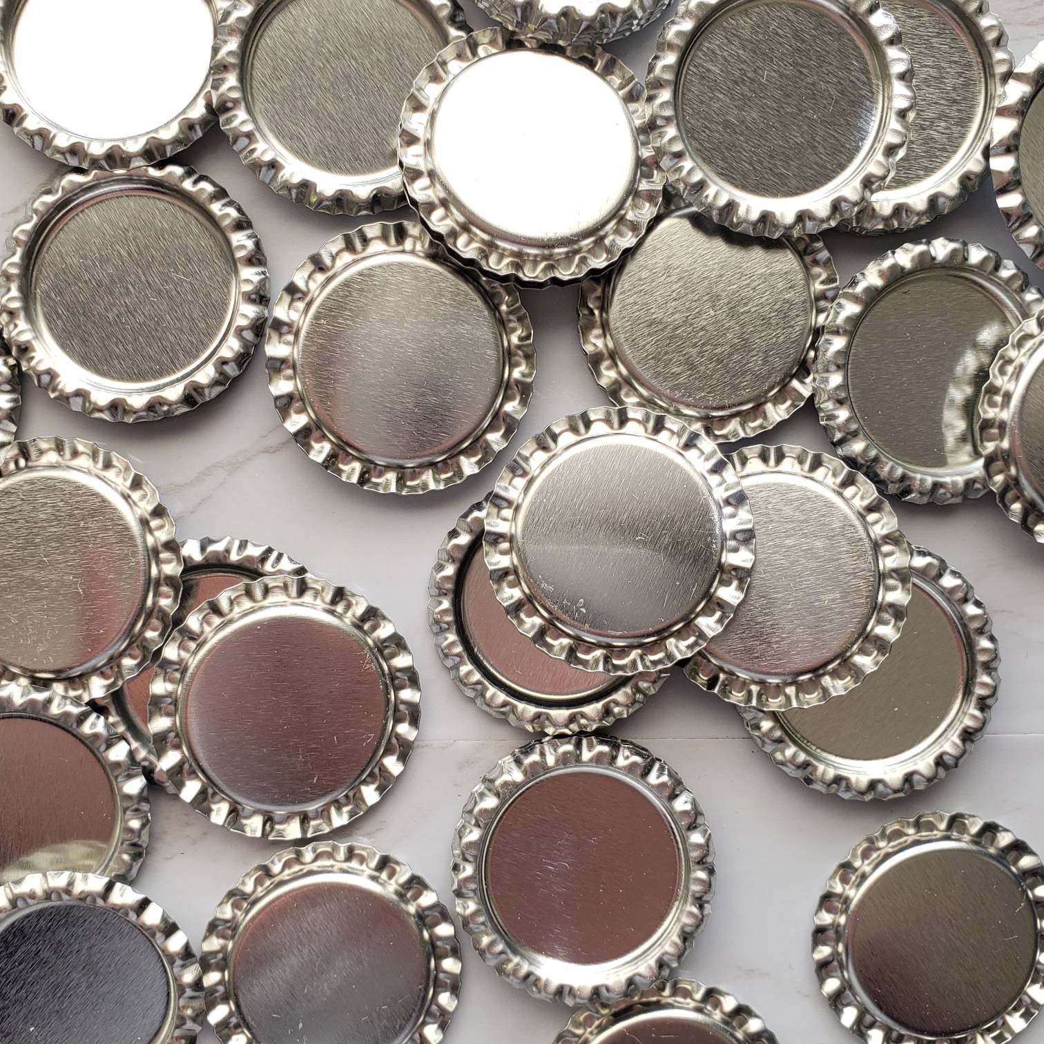 Silver Chrome Bottlecap Blanks 1 Inch Flattened Bottlecap for Etsy