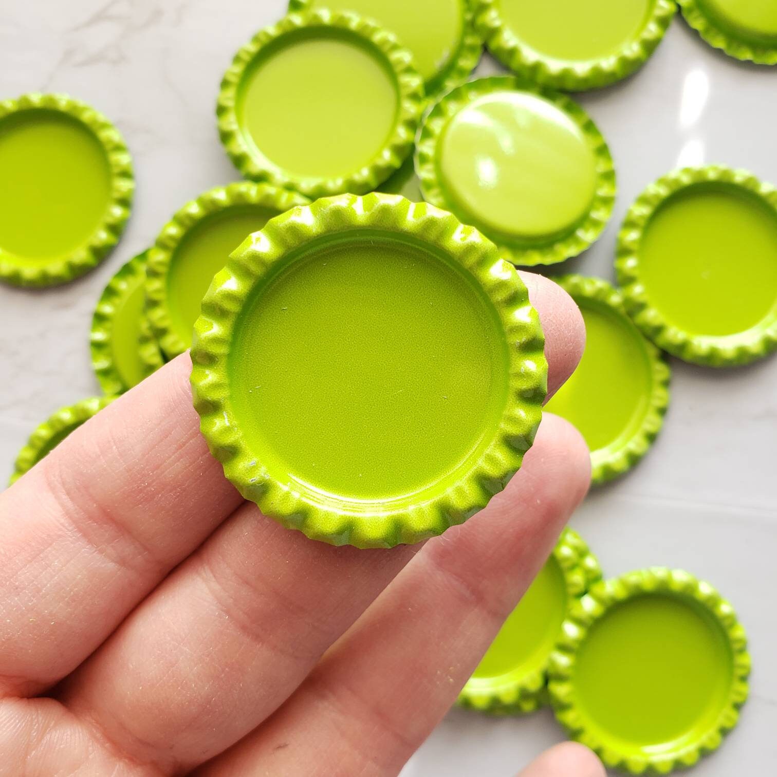 Light Green Bottlecap Blanks 1 inch flattened bottlecap for 1 Etsy