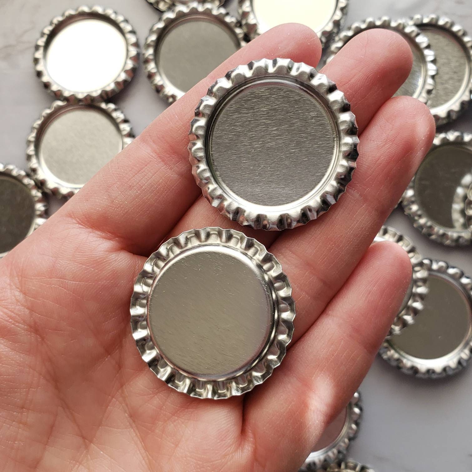 Silver Chrome Bottlecap Blanks 1 Inch Flattened Bottlecap for Etsy