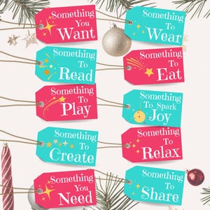 Printable Christmas Gift Tags | Something You Want, Something You Need | Kids Gift Tags | Birthday | Celebration | Instant Download PDF