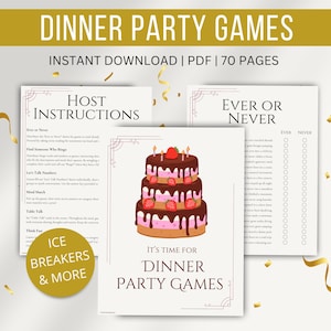 Printable Dinner Party Games | 70 Pages | PDF Download for Adults | Perfect for Parties & Gatherings