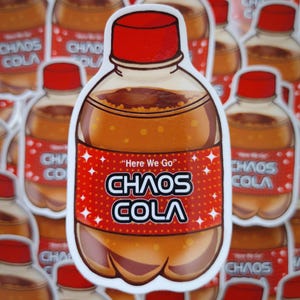 SA2 Chaos Cola Großer wasserdichter Vinylaufkleber - langlebiger Aufkleber für Wasserflaschen, Laptops, Journals und mehr