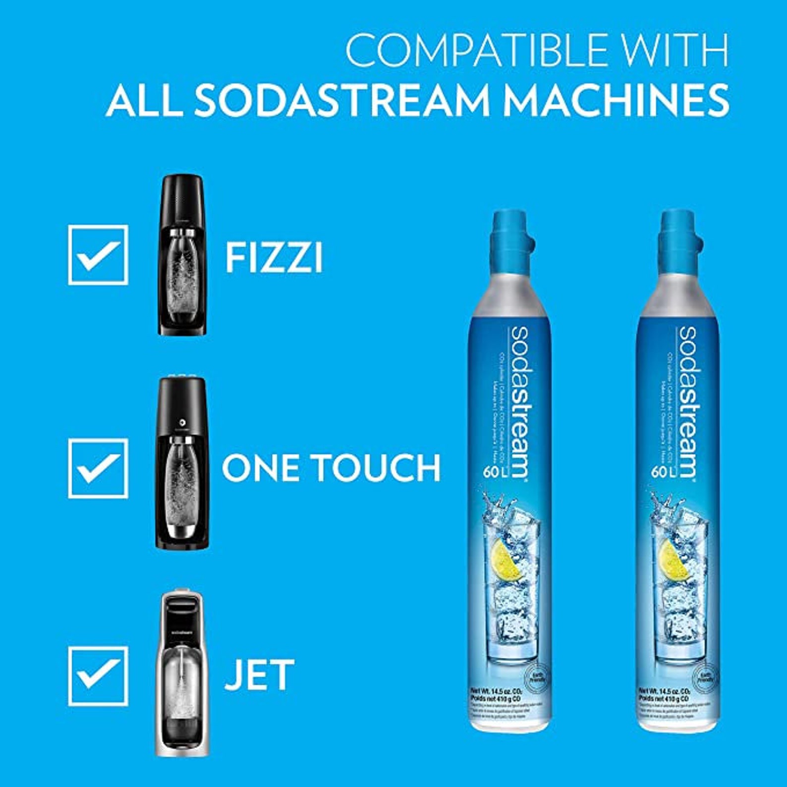Sodastream 60 Liter CO2 Carbonator Set of Three Spare | Etsy