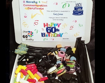 Liquorice Sweet Gift Box Personalised Birthday Fathers Day