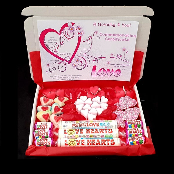 DP Love Heart Chocolate and Jelly Personalised Sweet Gift Box Birthday Thank You