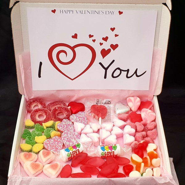 Set 3 Pink Love Heart Personalised Valentine's Day Sweet Gift Box