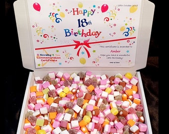 Personalised Dolly Mixture Gift Box: Birthday Sweets & Message