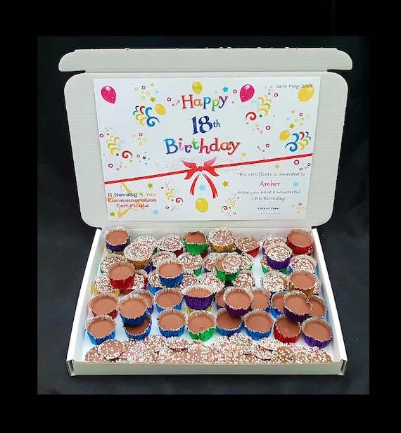Chocolate Icy Cups Jazzies Personalised Sweet Gift Box 18th Etsy UK