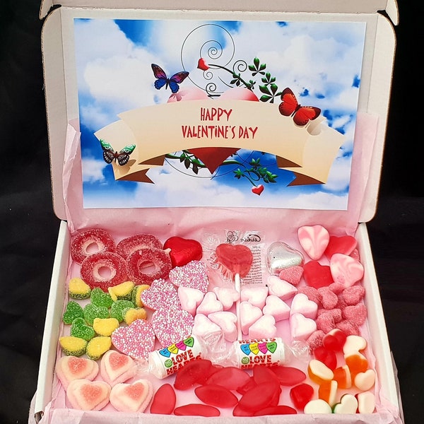 Set 2 Valentine's Day Sweet Gift Box Busting With Love Personalised