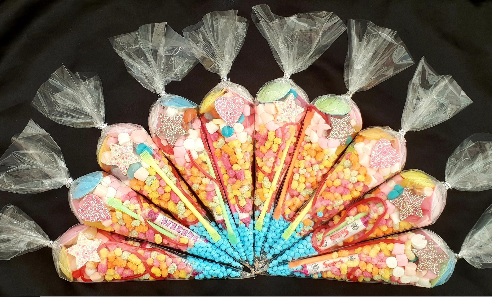 20 Pre Filled Sweet Cones Party Bags Kids Children Etsy