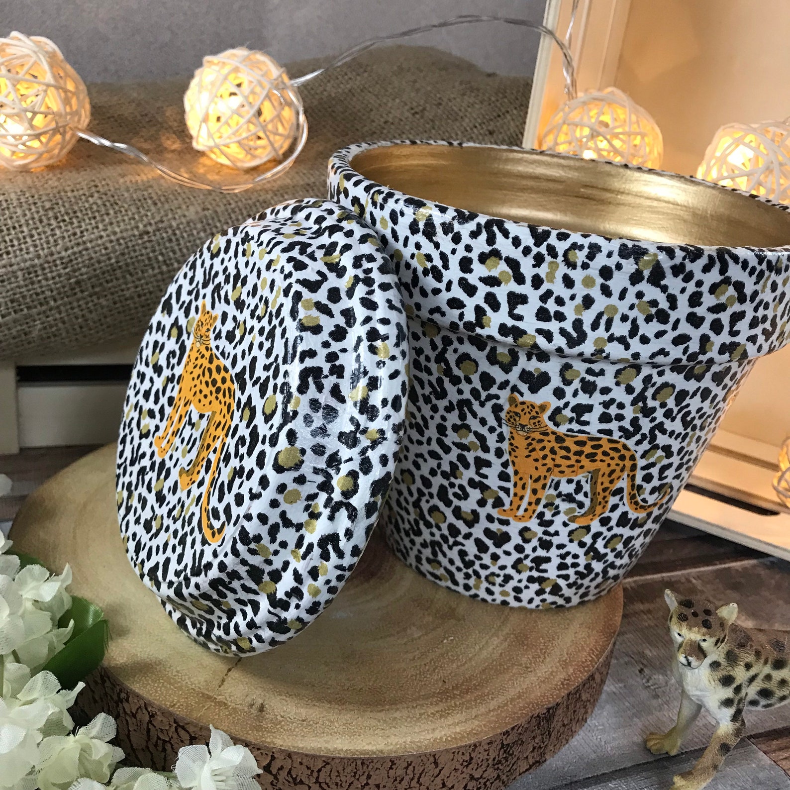Leopard Print Plant Pot With Saucer Large Tropical Pot Etsy UK