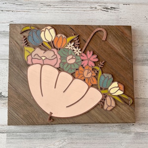 Instant Digital Download- Spring Umbrella SVG file, perfect for Glowforge and laser cutters