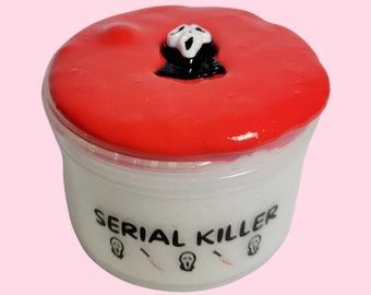 Serial Killer Ghostface Snow Fizz Halloween Slime  - 6oz Cereal Scented Slime For Kids with Charm