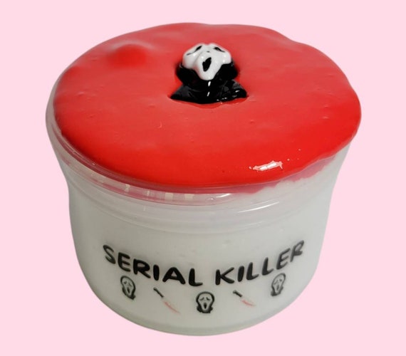 Serial Killer Ghostface Snow Fizz Halloween Slime  - 6oz Cereal Scented Slime For Kids with Charm