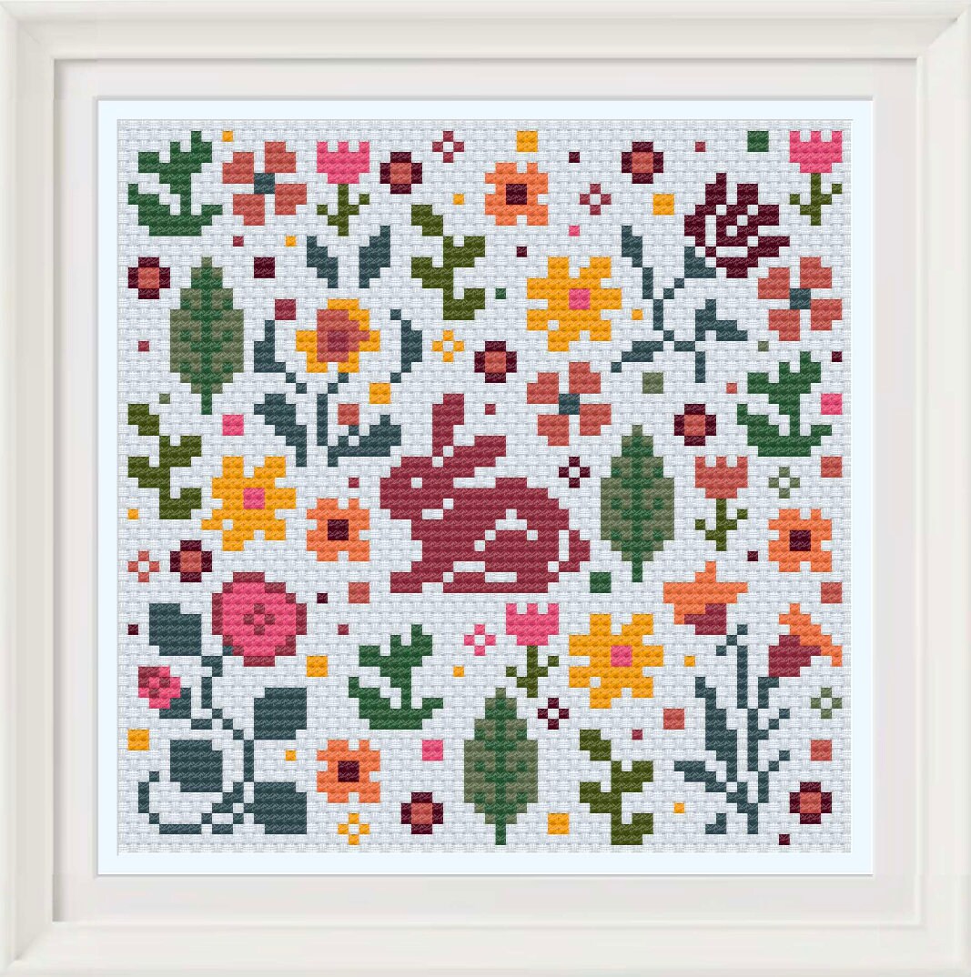 Сute Bunny Cross Stitch Pattern Instant Download Easter Bunny Cross ...