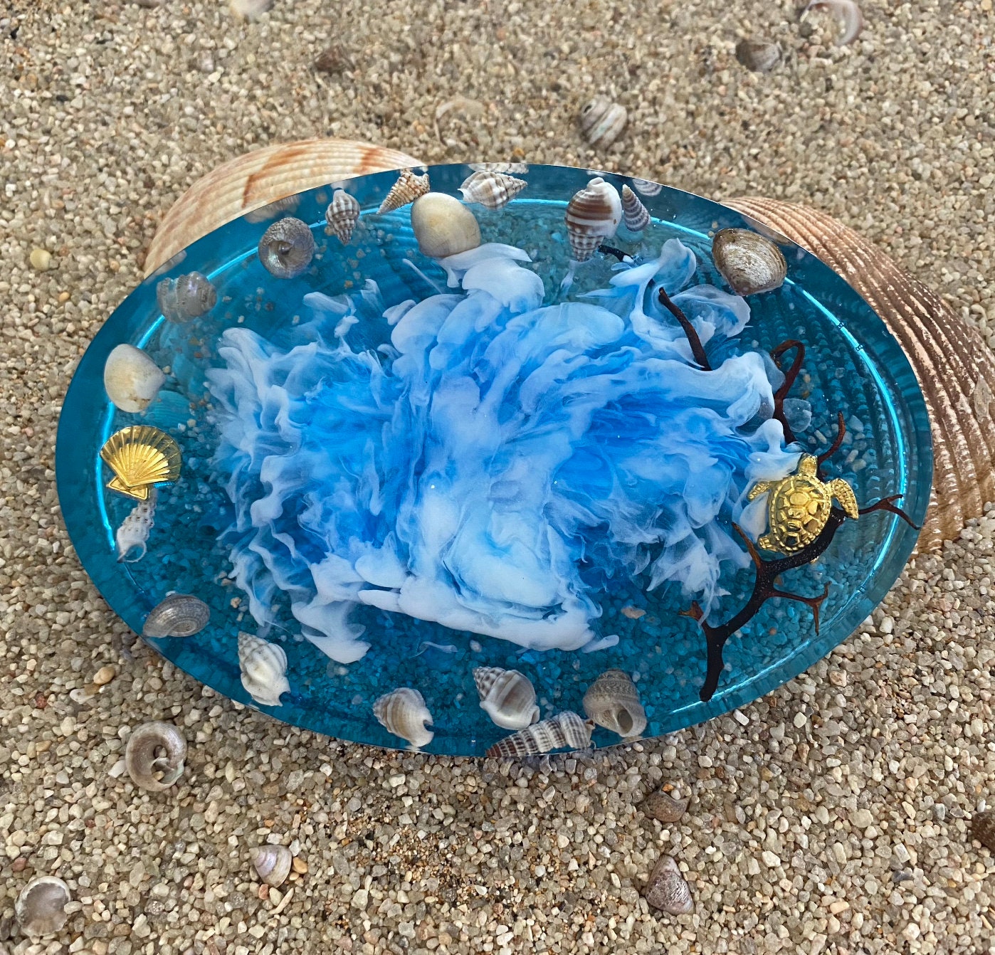 Soap Dishes & Dispensers Home & Living Captured Wave Soap Dish 22 Gold