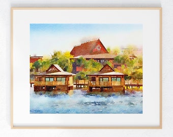 Disney Polynesian Resorts wall print 8 x 10 unframed disney decor