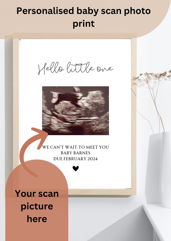 Personalised Baby Scan Print, Ultrasound Photo, Mum to Be, Mothers