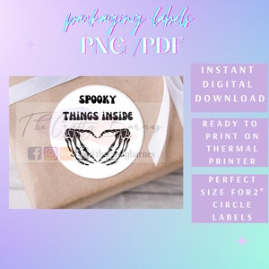 Digital stickers, postal stickers, thermal printer labels, thermal printer designs, thermal printer, munbyn, rollo, png, spooky, skeleton,