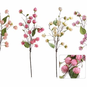 Camellia Artificial Fabric Flowers Branch 74 cm