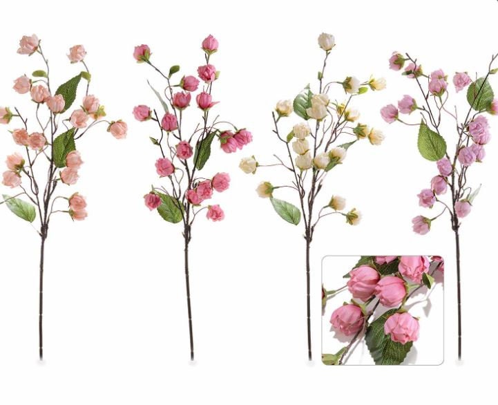 Camellia Artificial Fabric Flowers Branch 74 cm