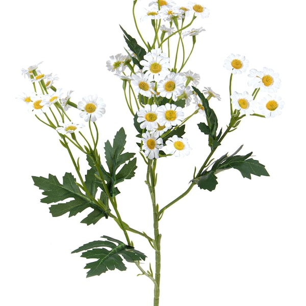 Chamomile Branch Artificial White Fabric Flowers 61 cm