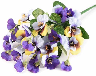 Artificial Violets Flowers Bouquet 44 cm