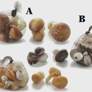 Cogumelos Artificiais Decorativos, 10 unidades, Tamanho Real, Ornamento de Comida