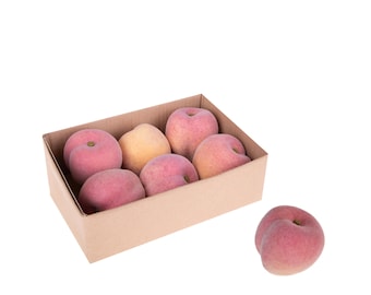 Lot de 6 fruits artificiels pêches décoratifs