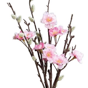 Künstliche Blumen Weidenknospen mit Pfirsichblüte 42 cm Bouquet