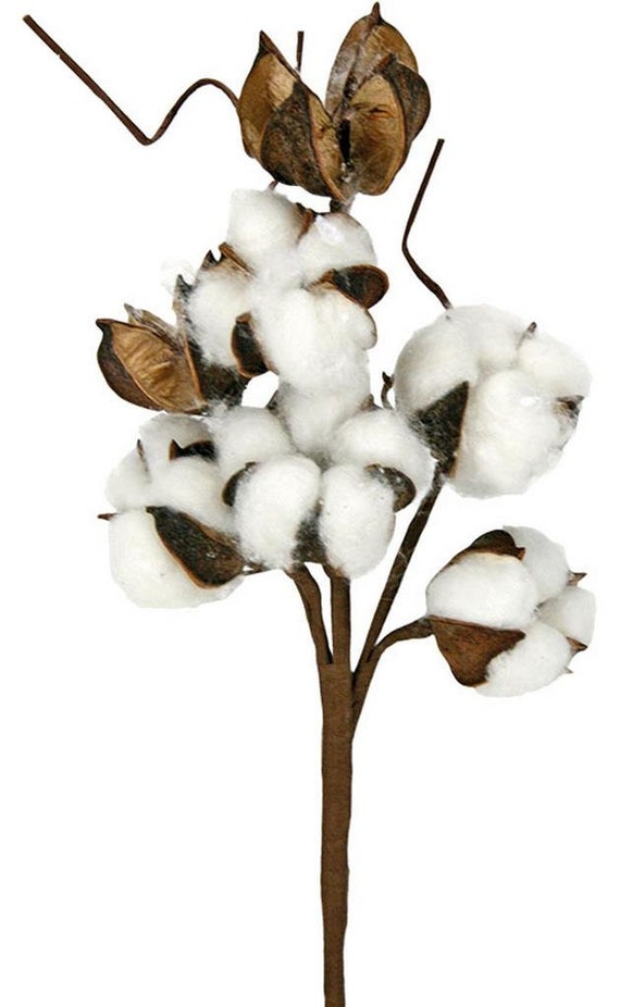 Cotton Flowers Branch Winter Artificial Flowers White