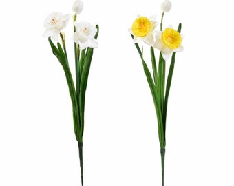 Bouquet de jonquilles artificielles en tissu 50 cm