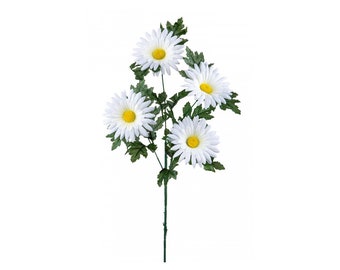 Marguerite Tissu Artificiel Fleurs Branche 75 cm Blanc