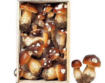 Artificial Mushrooms Set of 14 Assorted Food Ornament