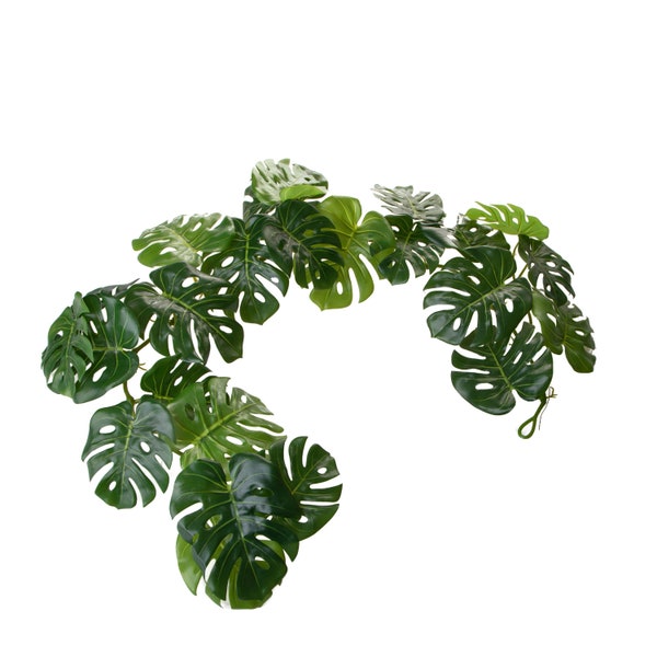 Guirlande Monstera Artificielle avec 24 Feuilles Longueur 130 cm Real Touch