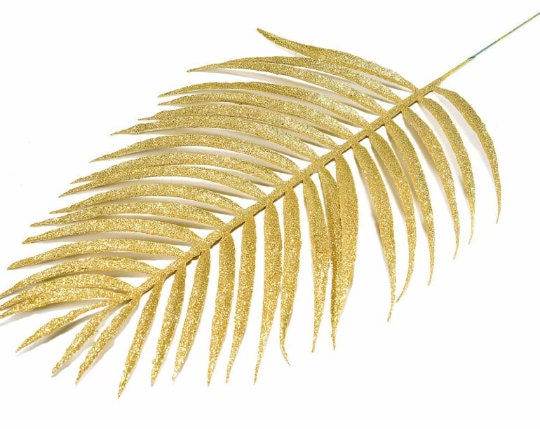Artificial Leaf Gold Glitter 47 cm