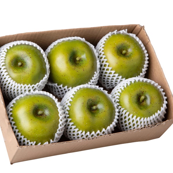 Artificial Fruit Green Apples Set of 6 Food Ornament