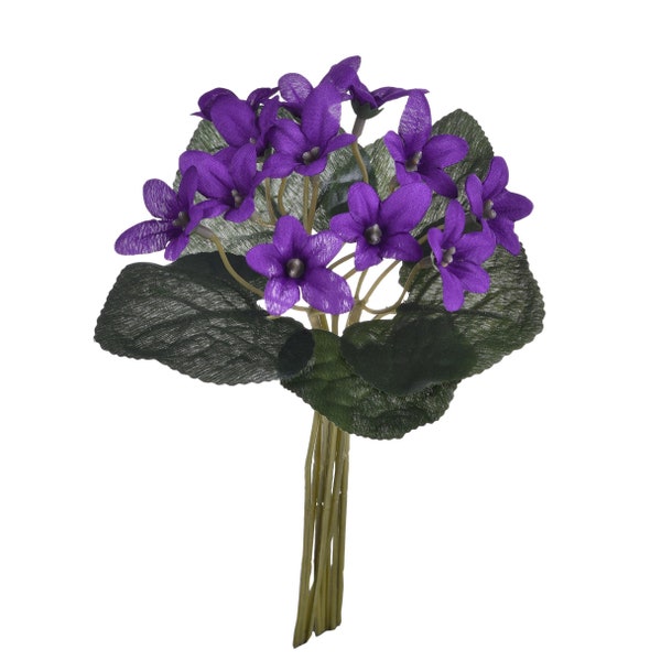 Violets Artificial Fabric Flowers Bouquet 20 cm