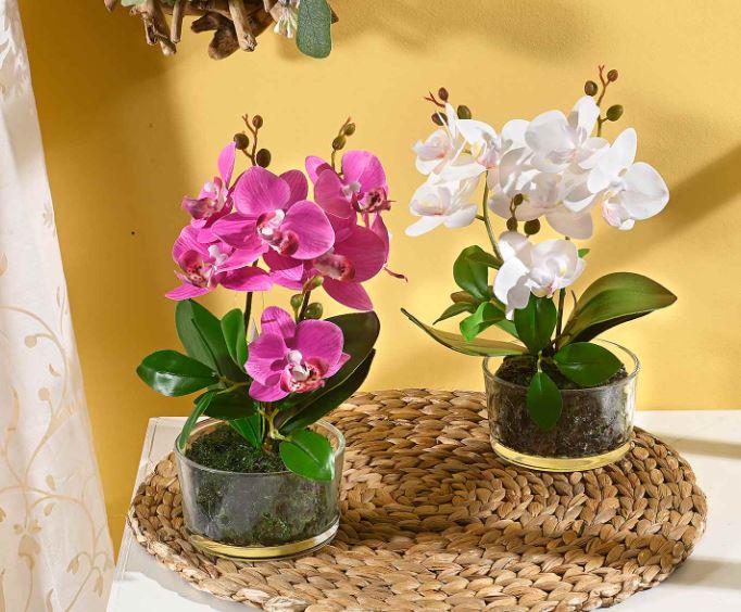 Arborus Fleurs De Géraniums Artificielles Dans Un Pot Noir De 40 Cm De Haut, Fausses Plantes De Géraniums Blancs En Pot, Fleurs Artificielles Décoratives Pour Intérieur, Maison, Décoration De Table