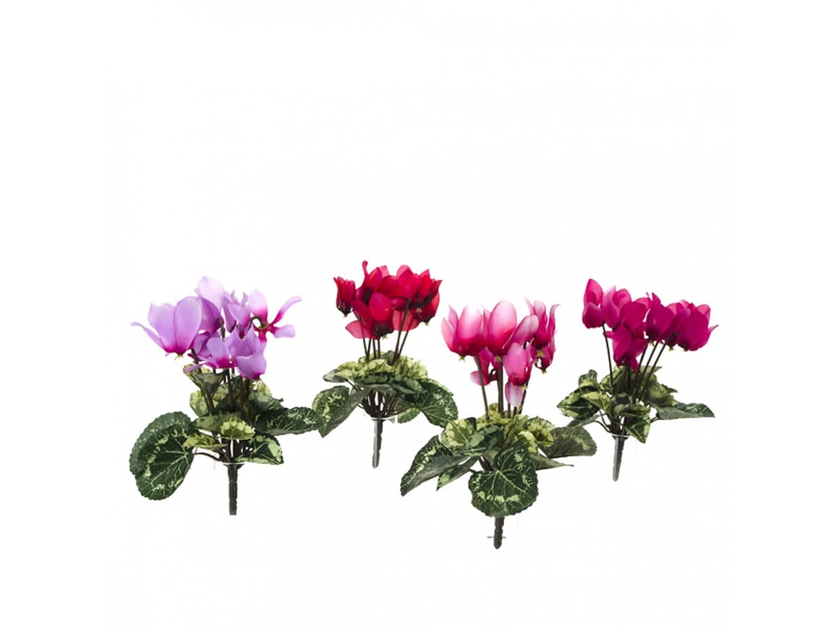 Alpenveilchen Mini Kunstblumen Strauß Stoff 18 cm