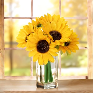 Sunflower Artificial Fabric Flower Bouquet 22 cm 7 Flowers