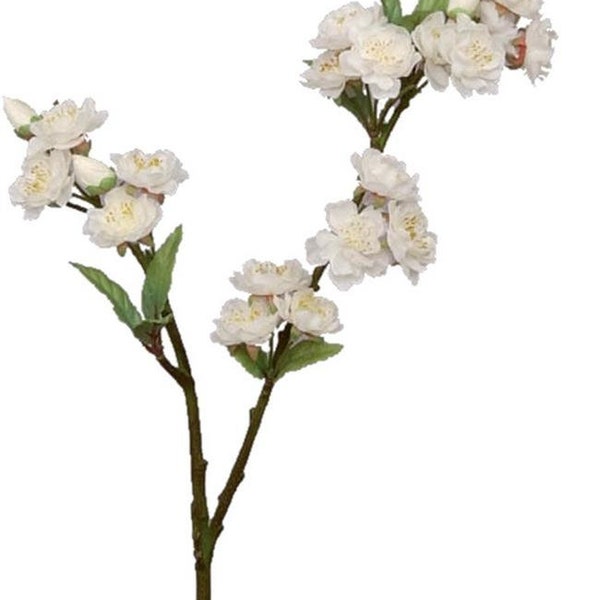 Branche de fleurs de cerisier Fleurs artificielles blanches en tissu