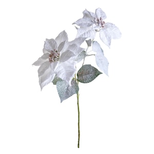 Christmas Poinsettia White Snowy Artificial Flowers 55 cm Christmas