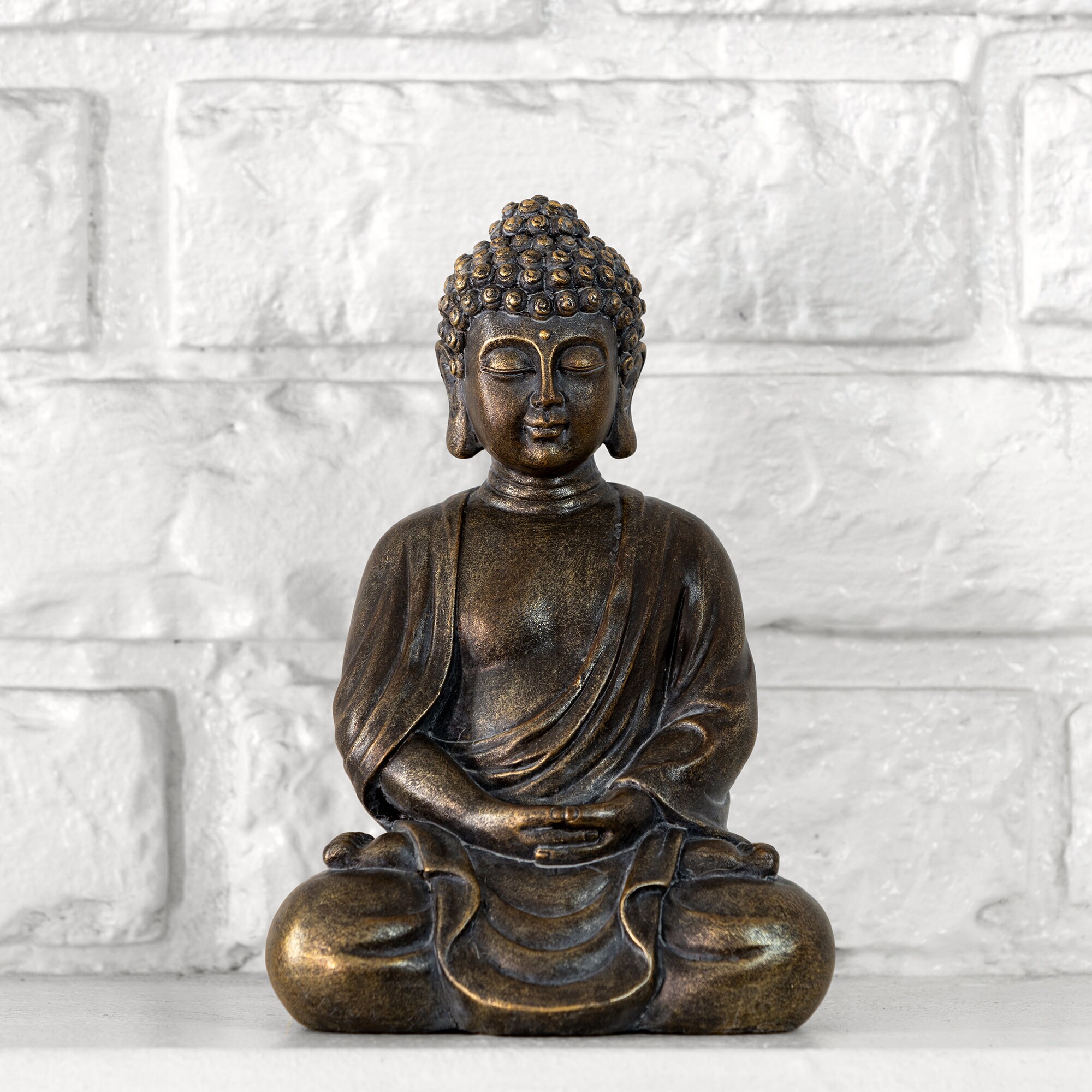 Buddha Statue 20cm Bronze Patina Dhyana Mudra Polyresin Etsy UK