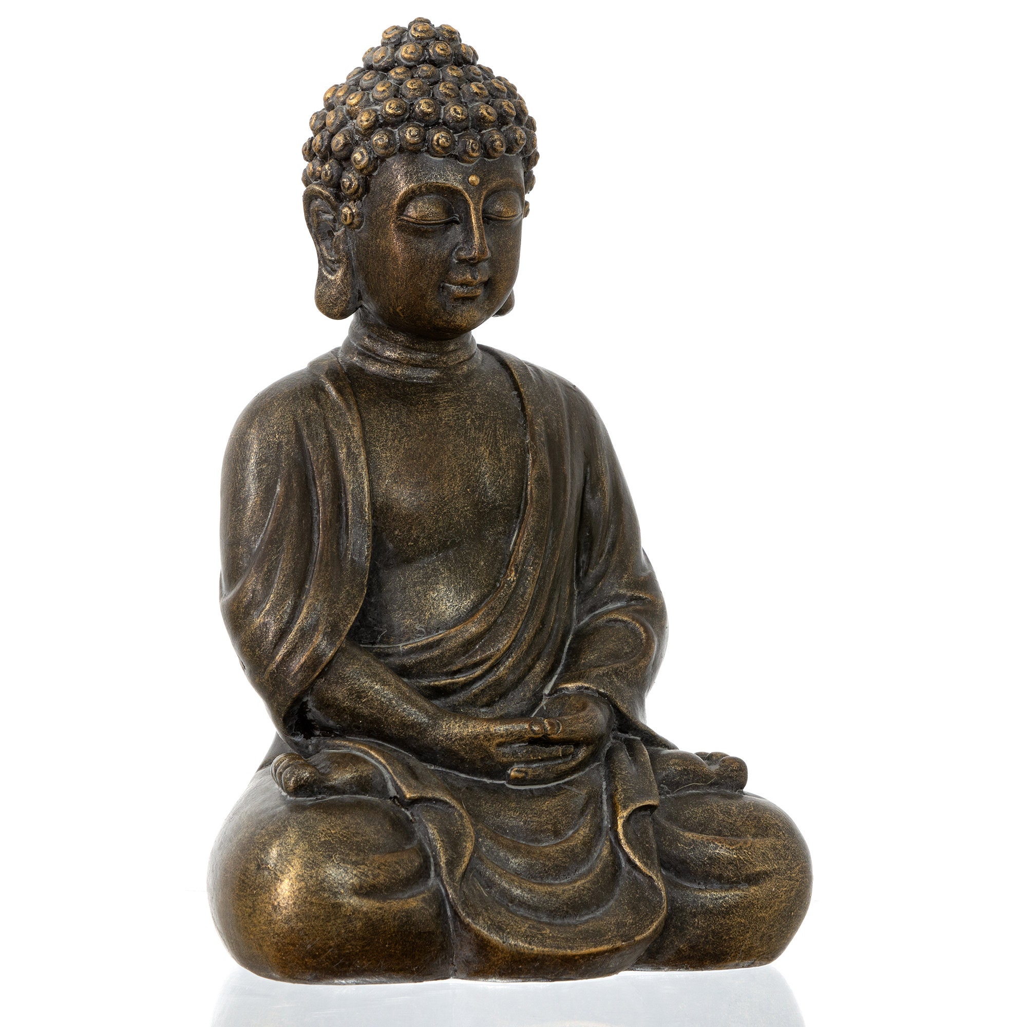 Buddha Statue 20cm Bronze Patina Dhyana Mudra Polyresin Etsy