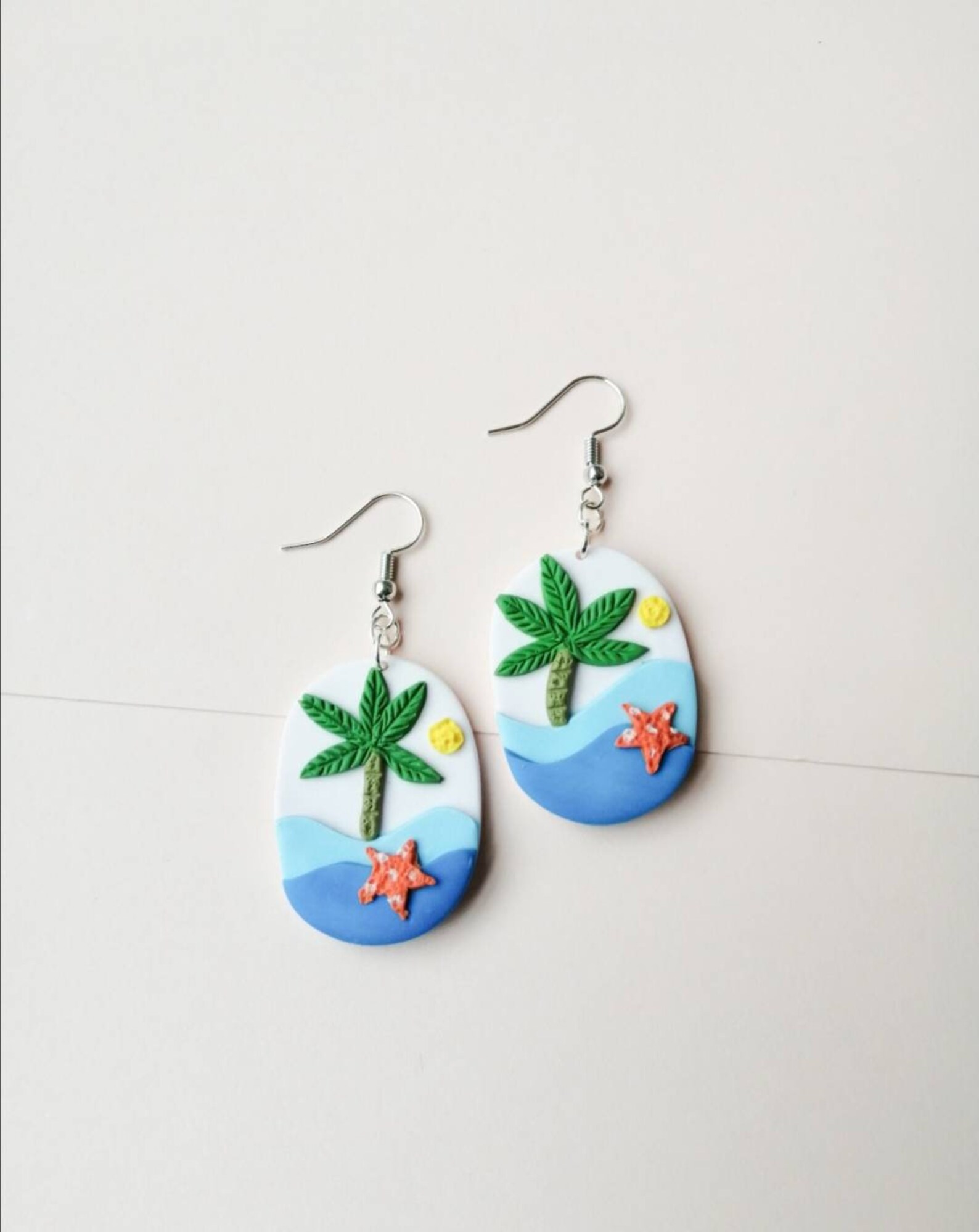 Tropical Summer earrings/dangle earrings/clay earrings/palm | Etsy