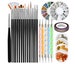 Nail Art Kit, Acrylic Nail Brush Set with Dotting Tools, Crystal Nail Rhinestones, Nail Tape Strips, Nail Foil Flake Stickers 