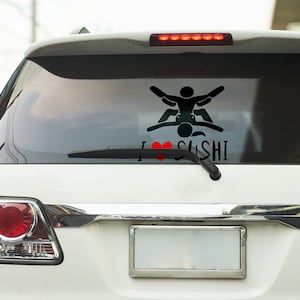 SUSHI ANIMALS 100mm Wide Vinyl Car Sticker Decal Funny Meme Cheap