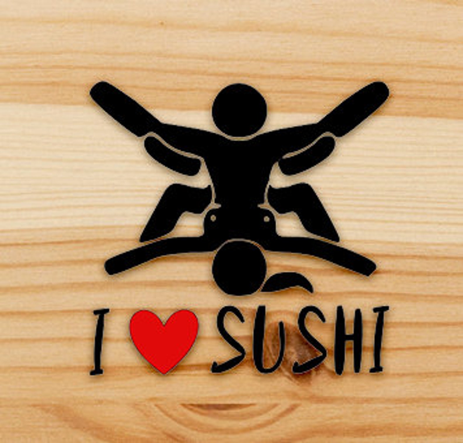 I Love Sushi Stick Figure Oral Sex Decalcar Or Bumper Sticker Etsy