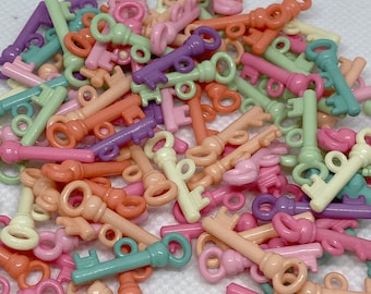 Key Charm Beads - Plastic Kandi Beads - 30 charms per pack